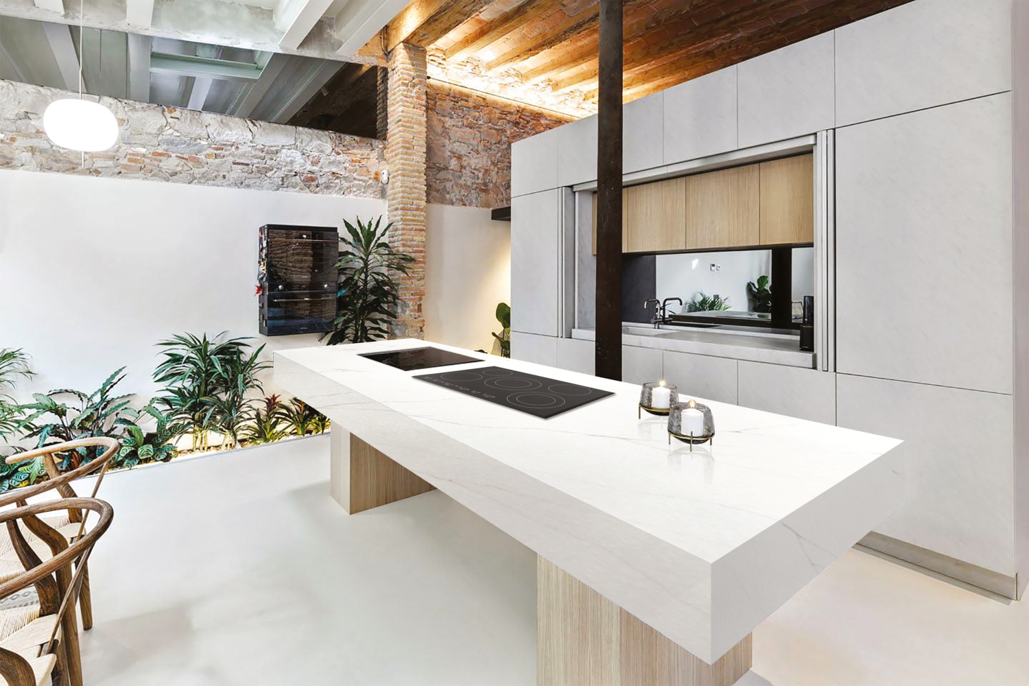 Camrola Himalayan Series Calacatta Oslina Gold Matt Finish 3225 x 1625 mm Quartz Stone Slab_1