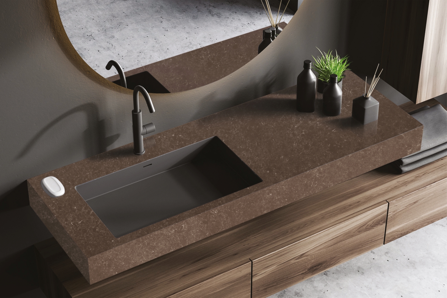 Camrola Marvel Series Dark Vesuvius Matt Finish 3150 x 1450 mm Quartz Stone Slab_1