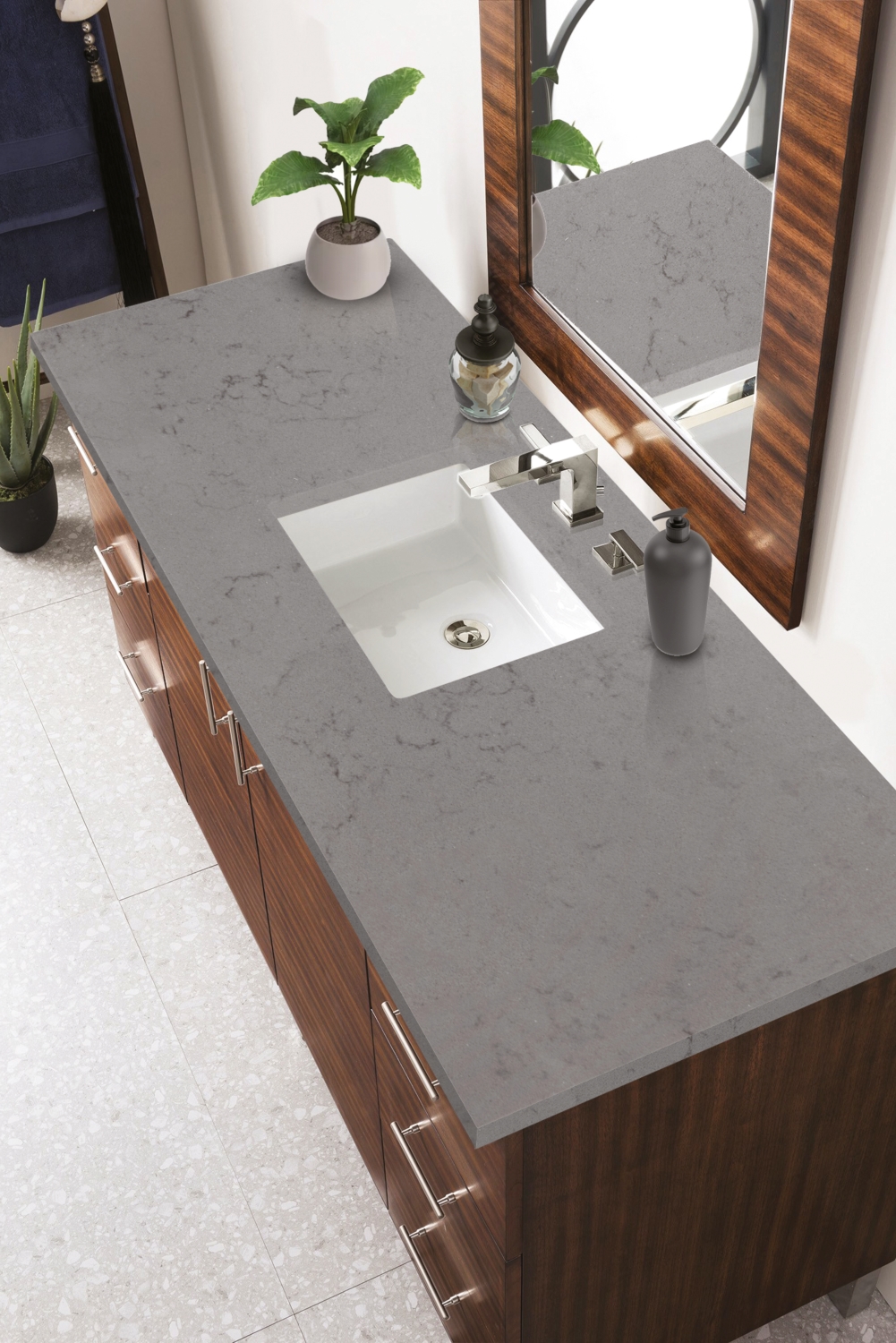 Camrola Marvel Series Carrara Nuvolato Leather Finish 3150 x 1450 mm Quartz Stone Slab_1