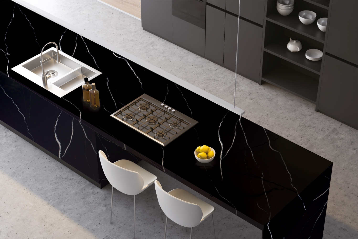 Camrola Himalayan Series Calacatta Manassas Matt Finish 3475 x 1975 mm Quartz Stone Slab_1