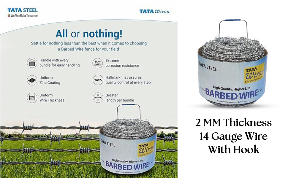 TATA WIRON GI Barbed Wires 12 SWG_2