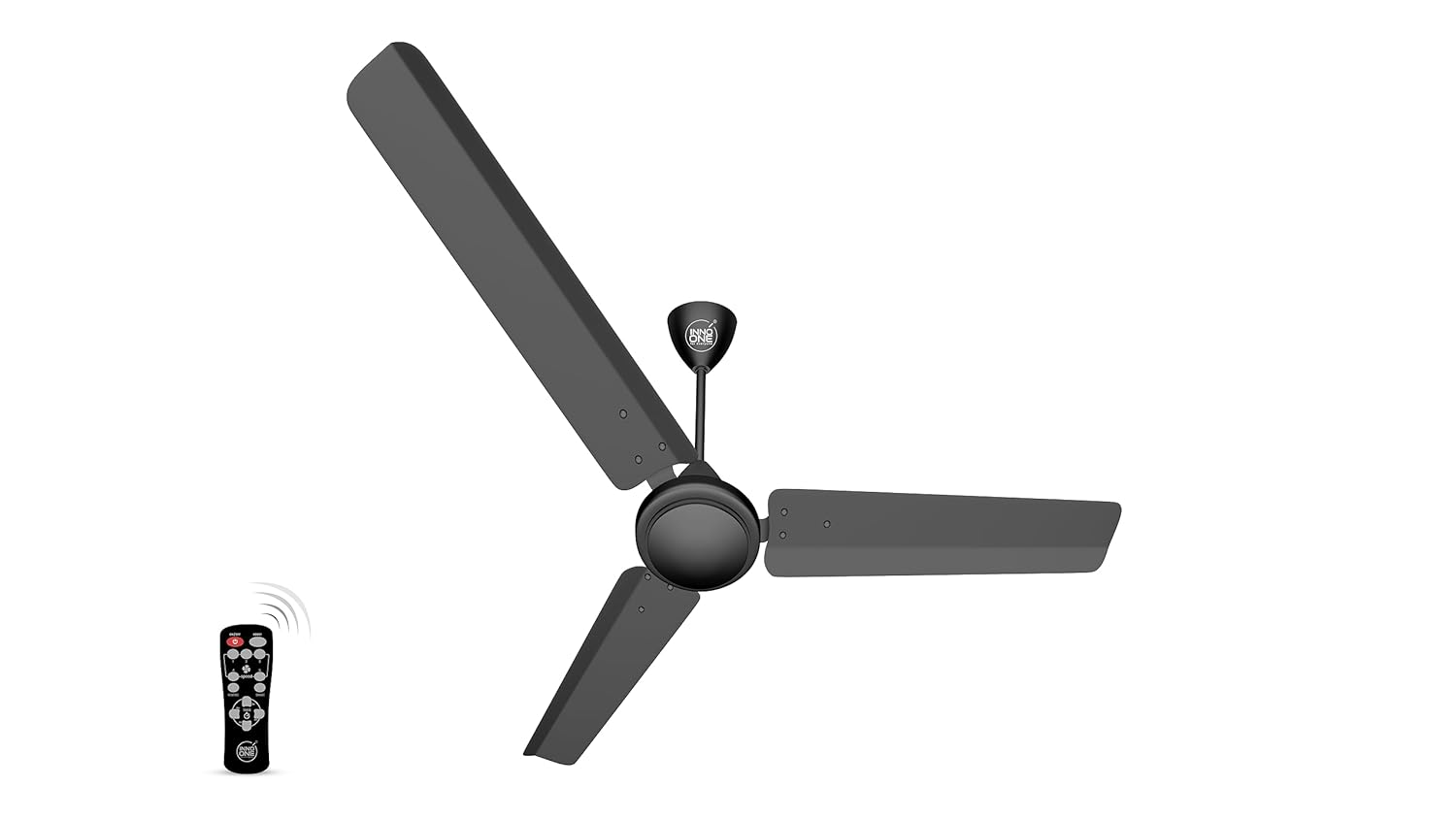 INNO ONE - For Everyone Classic Plain CR03 1200 mm 3 Blades 28 W Black Ceiling Fans_2