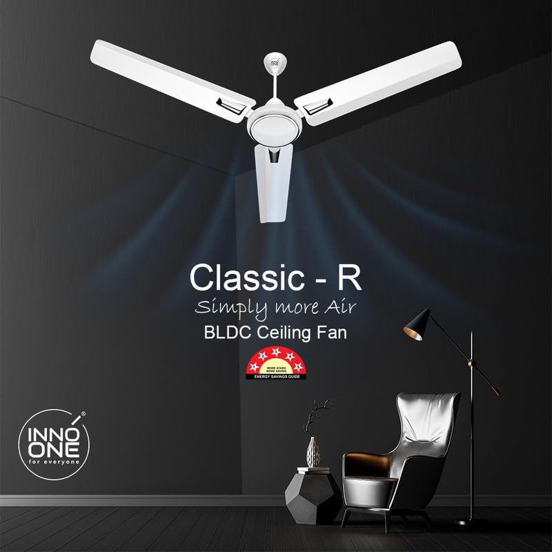 INNO ONE - For Everyone Classic Bullet CR01 1200 mm 3 Blades 28 W White Ceiling Fans_2
