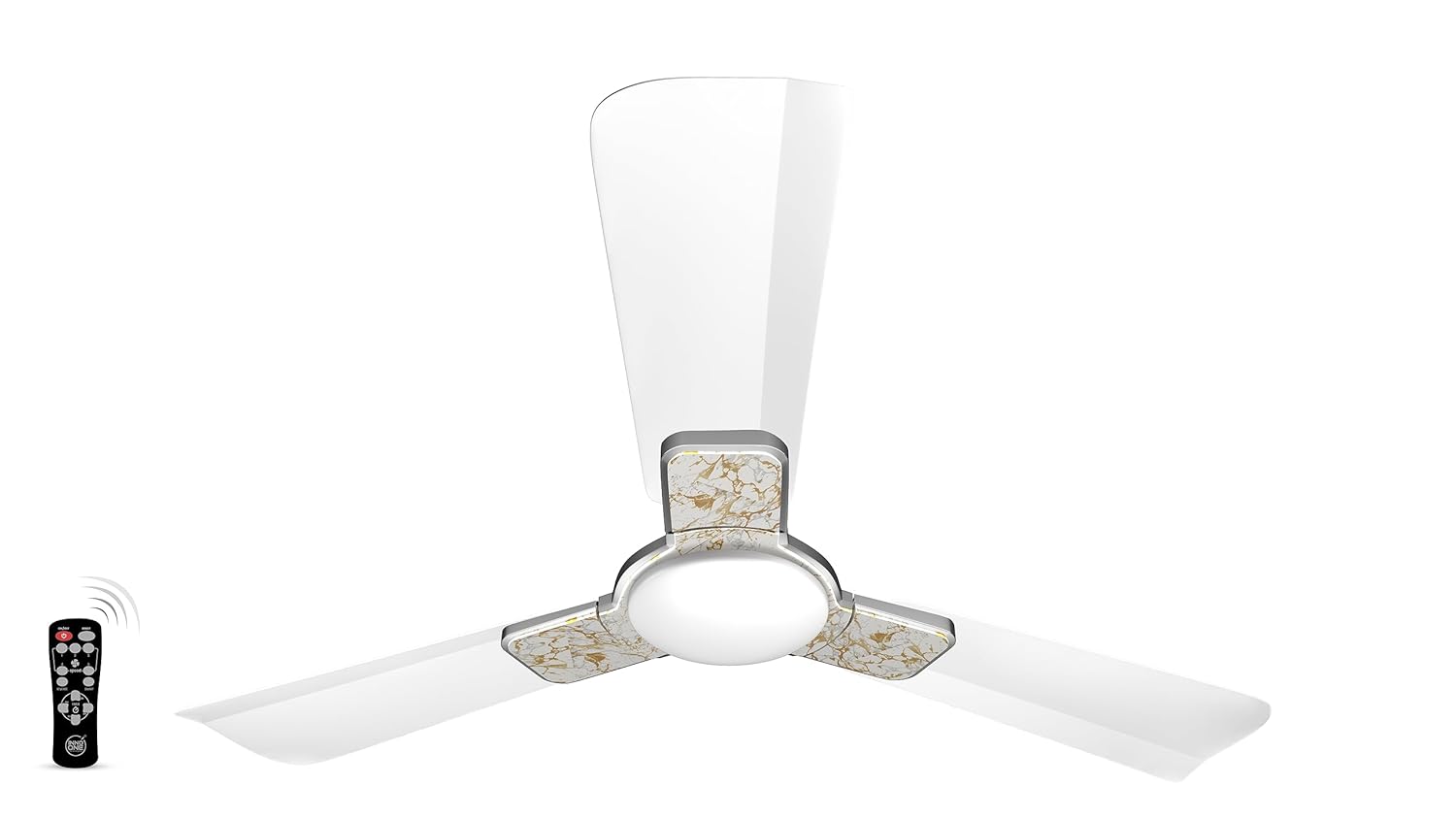 INNO ONE - For Everyone Elegant White Marble ER02 1200 mm 3 Blades 28 W White Ceiling Fans_1