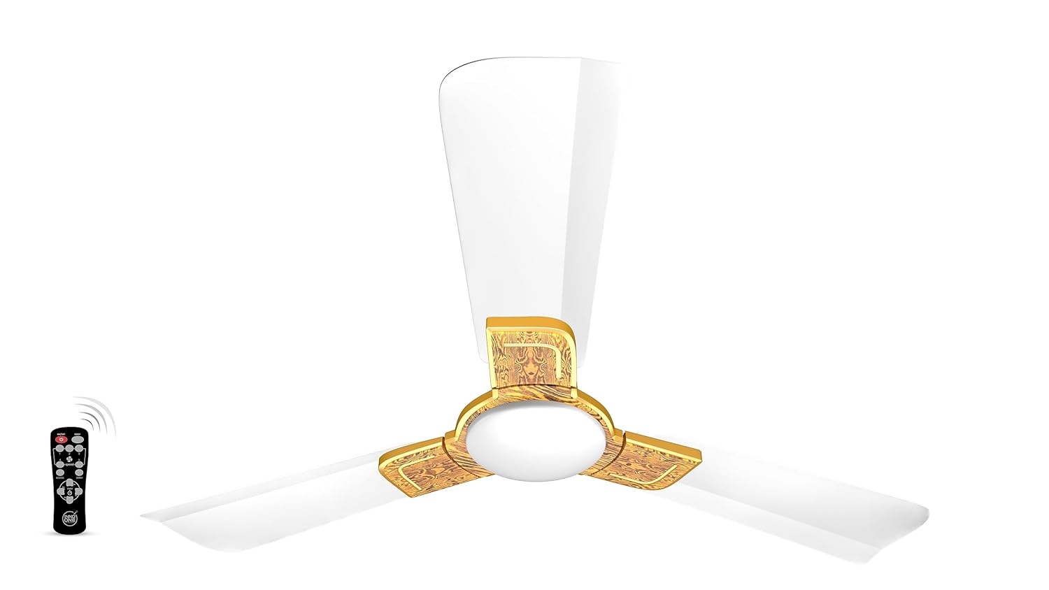 INNO ONE - For Everyone Elegant Golden Wood ER03 1200 mm 3 Blades 28 W White Ceiling Fans_2