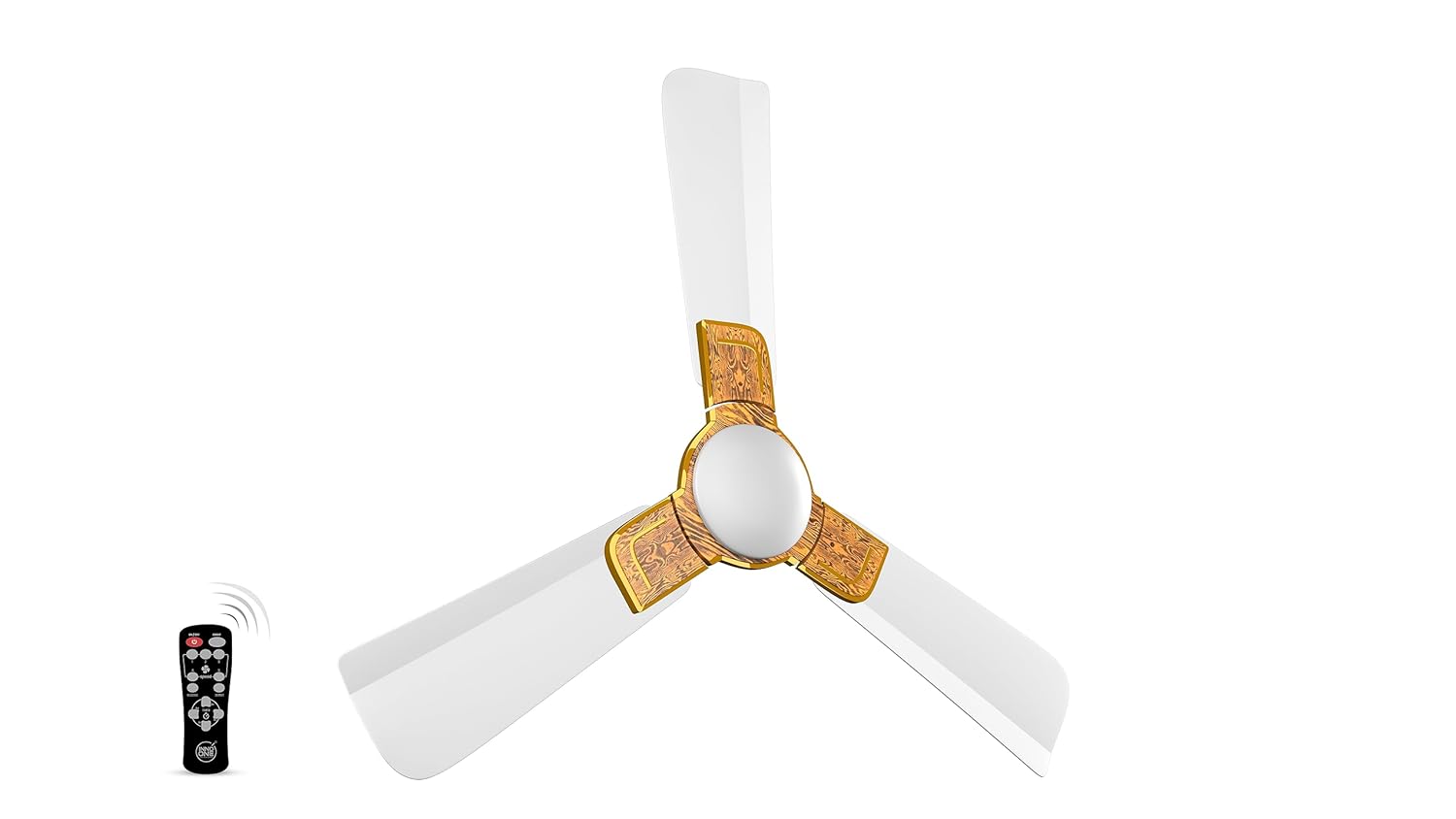 INNO ONE - For Everyone Elegant Golden Wood ER03 1200 mm 3 Blades 28 W White Ceiling Fans_4