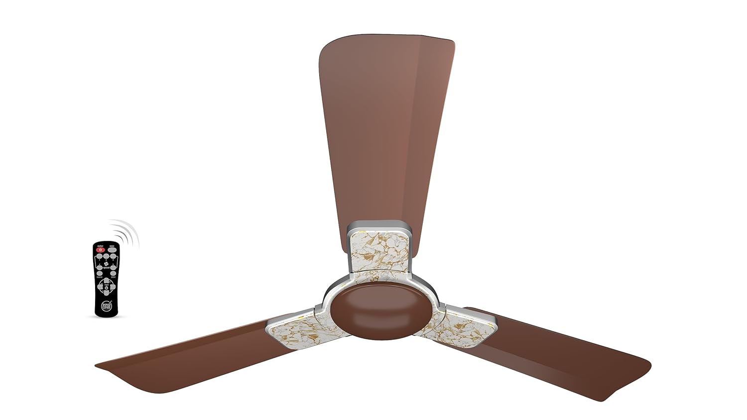 INNO ONE - For Everyone Elegant White Marble ER02 1200 mm 3 Blades 28 W Brown Ceiling Fans_2