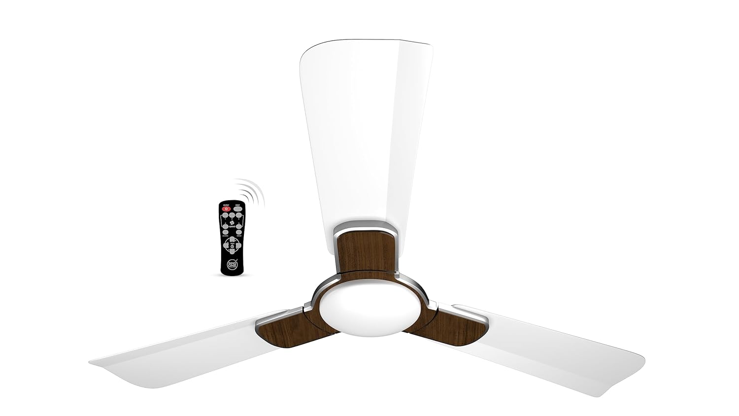 INNO ONE - For Everyone Elegant Wood Pattern ER05 1200 mm 3 Blades 28 W White Ceiling Fans_1
