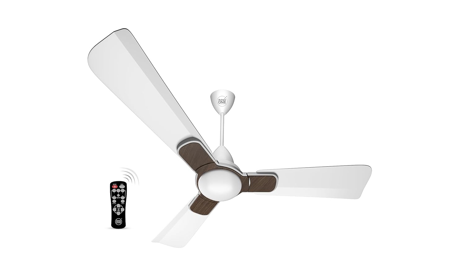 INNO ONE - For Everyone Elegant Wood Pattern ER05 1200 mm 3 Blades 28 W White Ceiling Fans_3