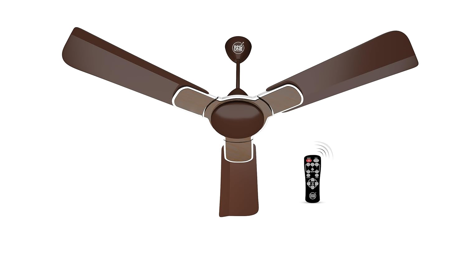 INNO ONE - For Everyone Elegant Wood Pattern ER05 1200 mm 3 Blades 28 W Brown Ceiling Fans_2