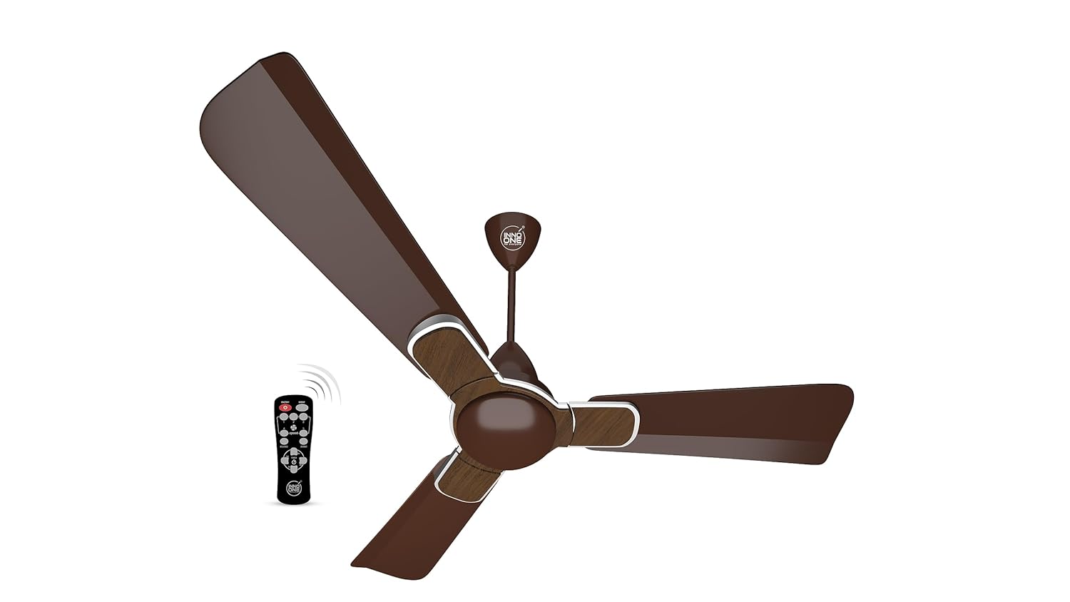 INNO ONE - For Everyone Elegant Wood Pattern ER05 1200 mm 3 Blades 28 W Brown Ceiling Fans_3
