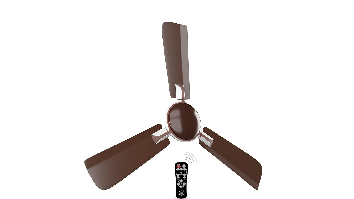 INNO ONE - For Everyone Elegant White Brownie ER07 1200 mm 3 Blades 28 W Brown Ceiling Fans_1
