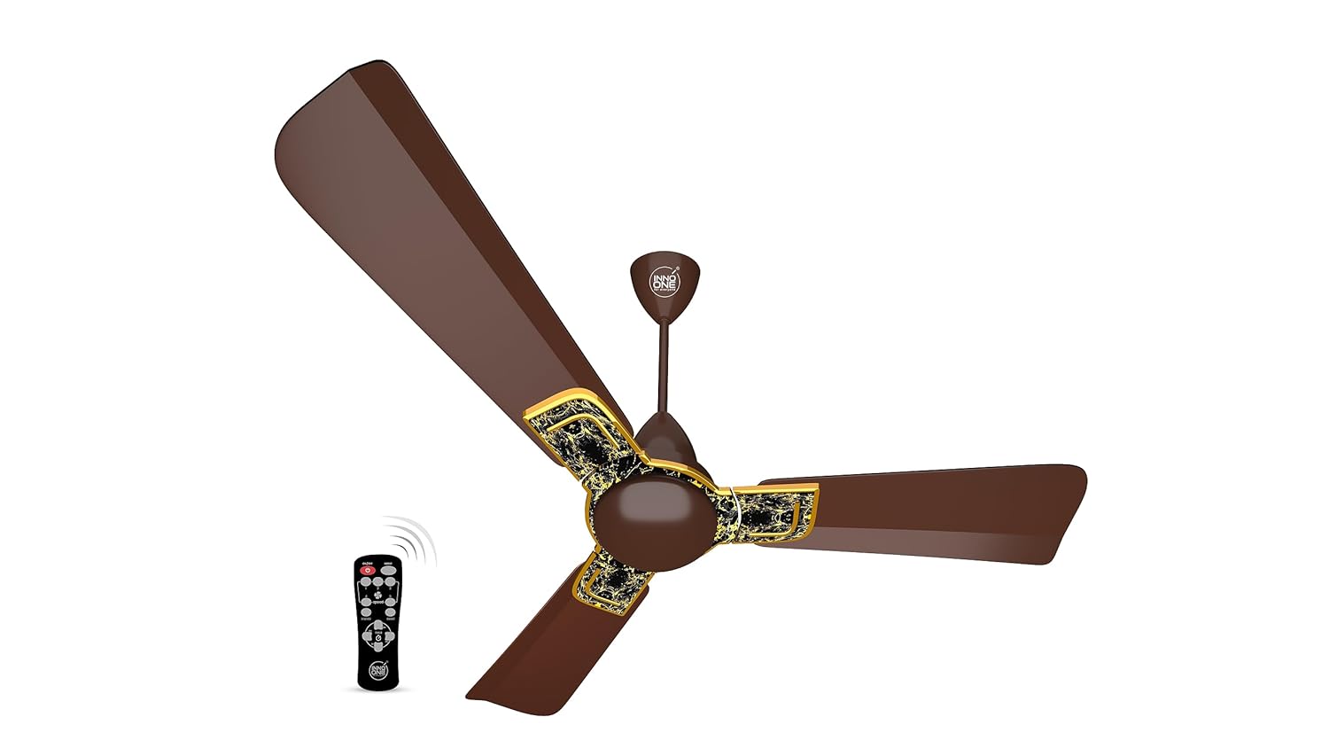 INNO ONE - For Everyone Elegant Black Granite ER01 1200 mm 3 Blades 28 W Brown Ceiling Fans_1
