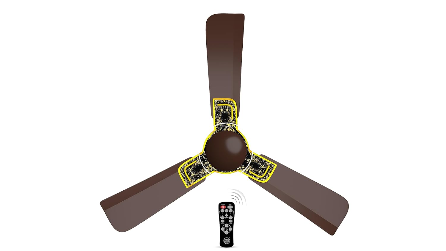 INNO ONE - For Everyone Elegant Black Granite ER01 1200 mm 3 Blades 28 W Brown Ceiling Fans_3