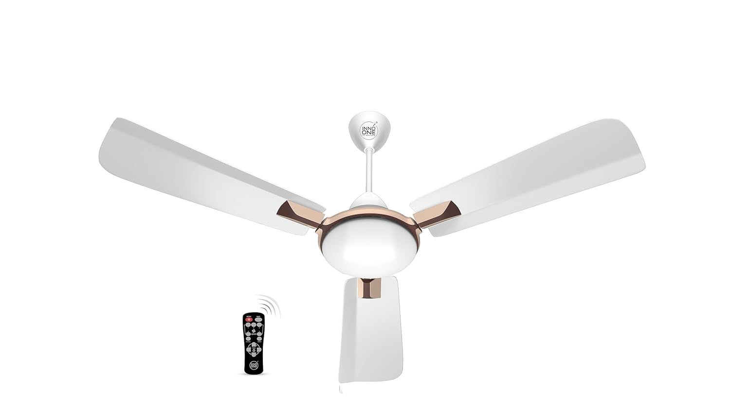 INNO ONE - For Everyone Elegant Brown Magic ER08 1200 mm 3 Blades 28 W White Ceiling Fans_3