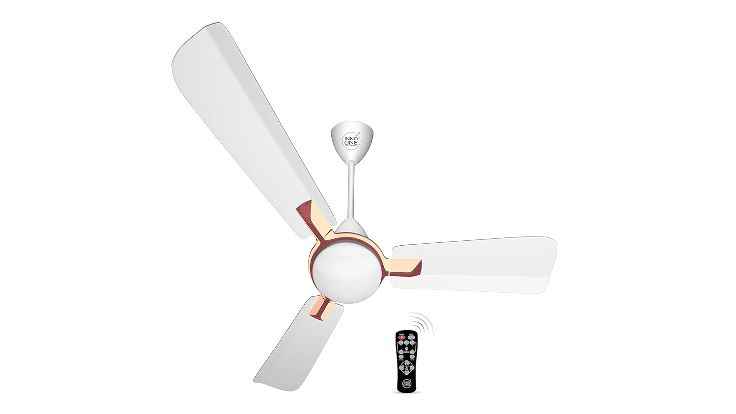 INNO ONE - For Everyone Elegant Brown Magic ER08 1200 mm 3 Blades 28 W White Ceiling Fans_4