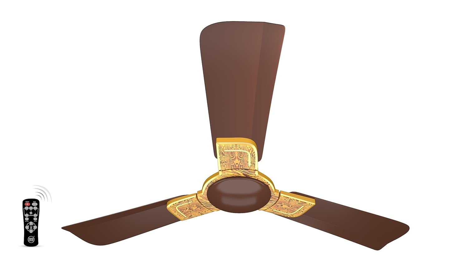 INNO ONE - For Everyone Elegant Golden Wood ER03 1200 mm 3 Blades 28 W Brown Ceiling Fans_2