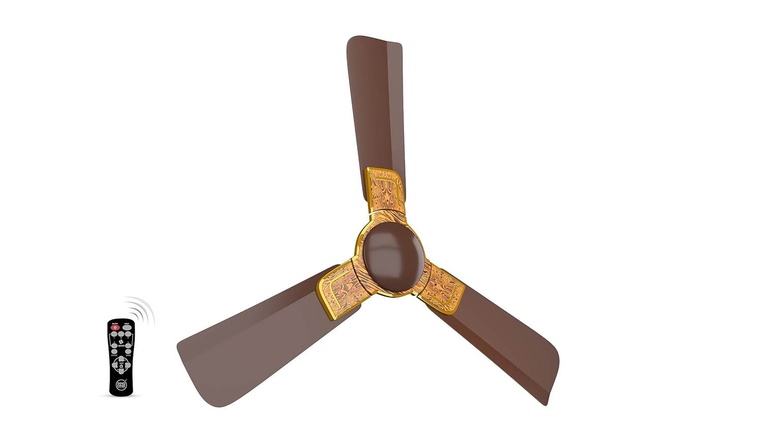 INNO ONE - For Everyone Elegant Golden Wood ER03 1200 mm 3 Blades 28 W Brown Ceiling Fans_4