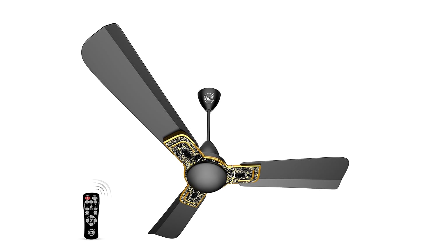 INNO ONE - For Everyone Elegant Black Granite ER01 1200 mm 3 Blades 28 W Black Ceiling Fans_1
