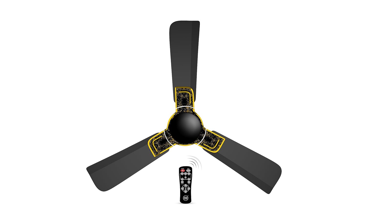 INNO ONE - For Everyone Elegant Black Granite ER01 1200 mm 3 Blades 28 W Black Ceiling Fans_3