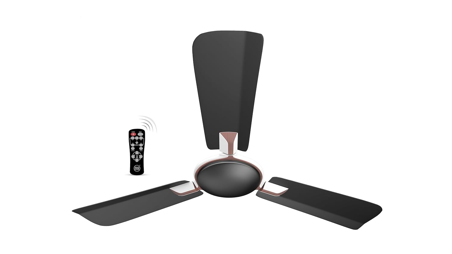 INNO ONE - For Everyone Elegant White Brownie ER07 1200 mm 3 Blades 28 W Black Ceiling Fans_1