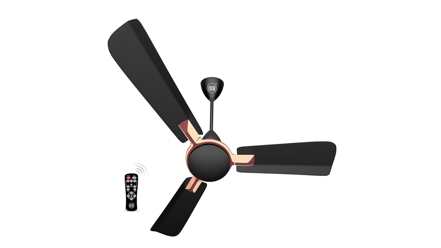 INNO ONE - For Everyone Elegant Brown Magic ER08 1200 mm 3 Blades 28 W Black Ceiling Fans_1
