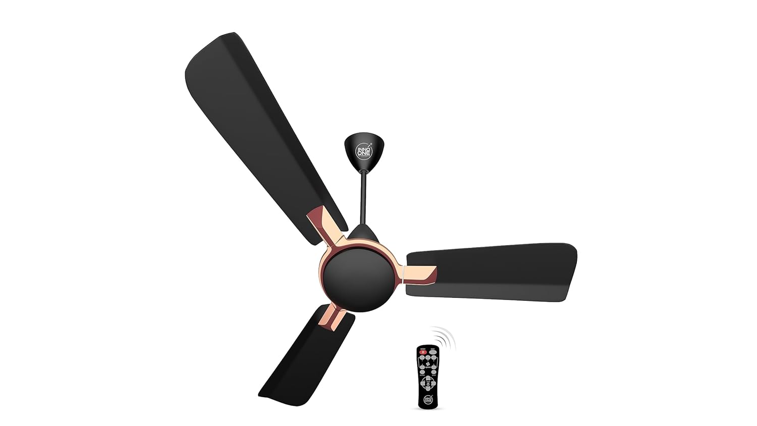 INNO ONE - For Everyone Elegant Brown Magic ER08 1200 mm 3 Blades 28 W Black Ceiling Fans_4