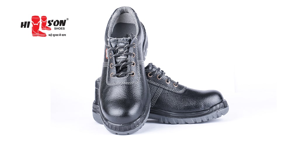 Hillson Panther Buff Leather Steel Toe Safety Shoes Black_1