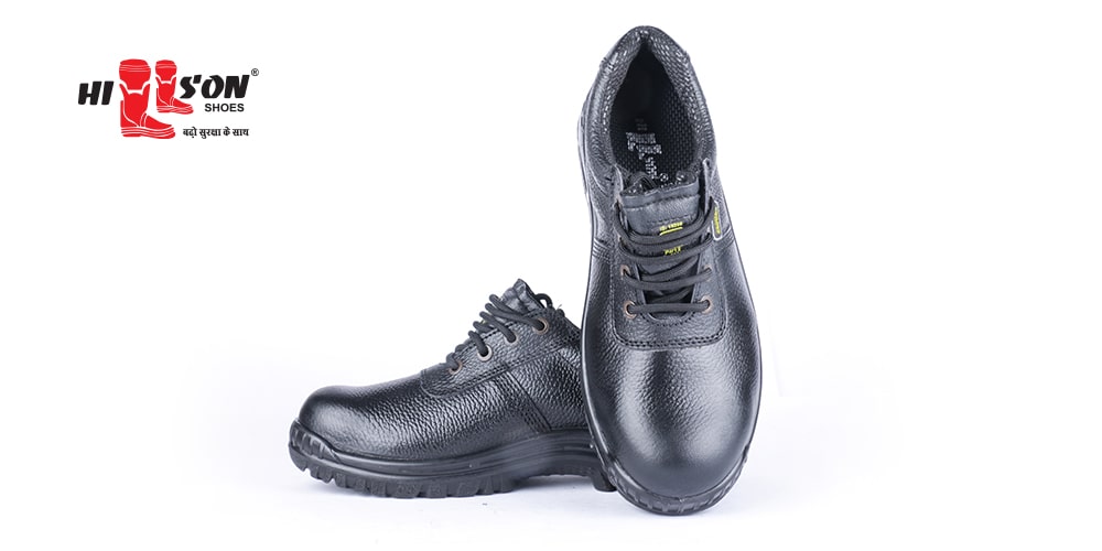 Hillson Jaguar Buff Leather Steel Toe Safety Shoes Black_1