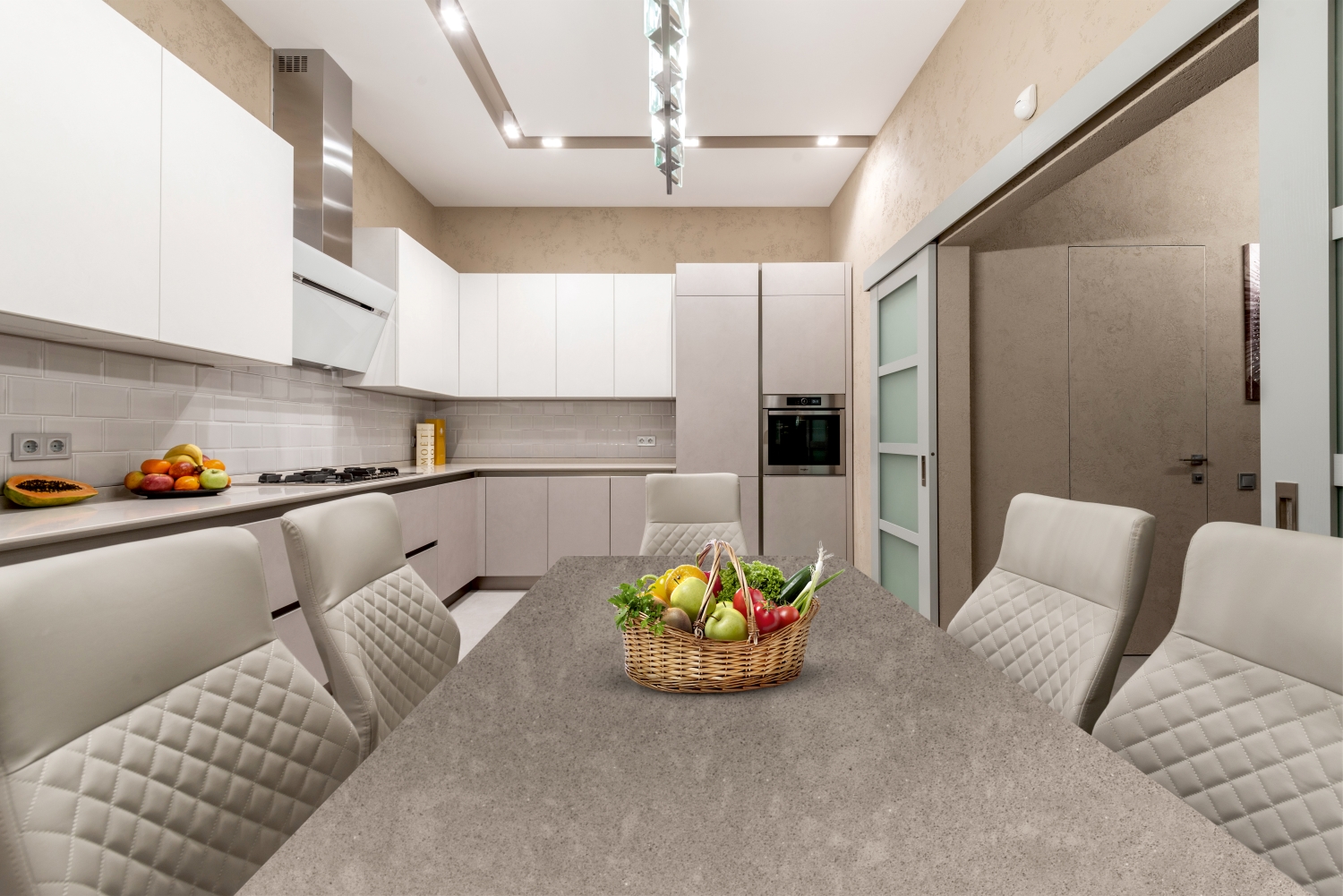 Camrola Luxor Series Ushus Brown Matt Finish 3475 x 1975 mm Quartz Stone Slab_1