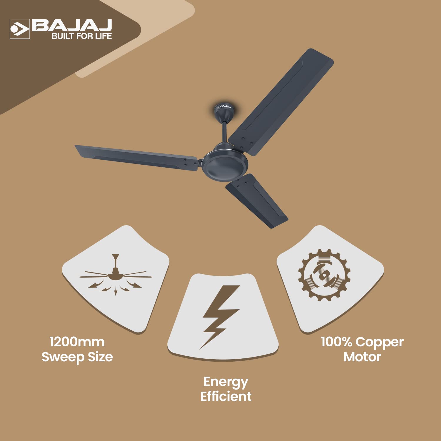Bajaj Classico 12S1 1200 mm 3 Blades 52 W Marathon Blue Ceiling Fans_2