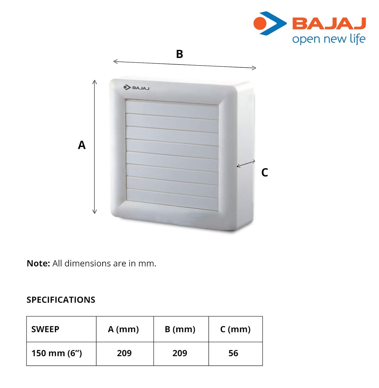 Bajaj Jefe 150 mm 3 Blades 25 W Exhaust Fans_1