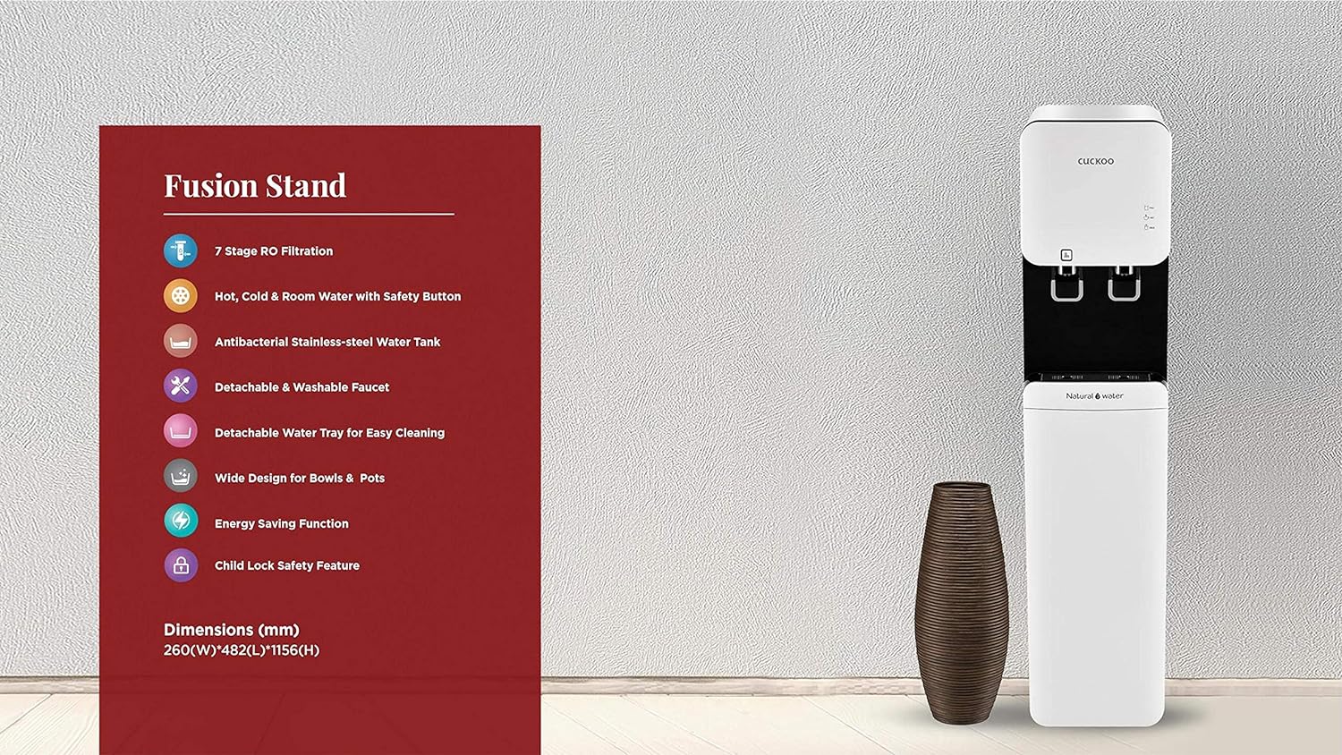 CUCKOO Fusion Stand CP-FRP601SW RO Alkaline 6.3 L Water Purifier_4