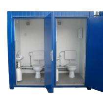 SVCS Mild Steel 7 ft Portable Toilet Cabin Blue_0