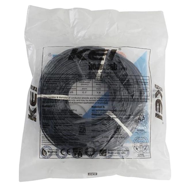 KEI 1.5 sqmm FR Electric Wire Black 180 m_1