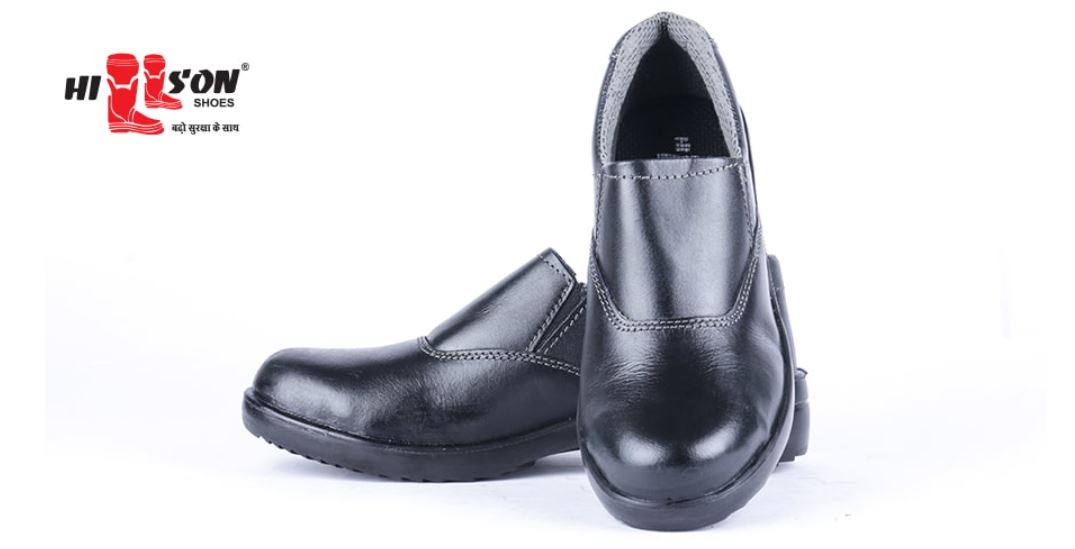Hillson LF-02 Genuine Black Leather Steel Toe Safety Shoes Black_1