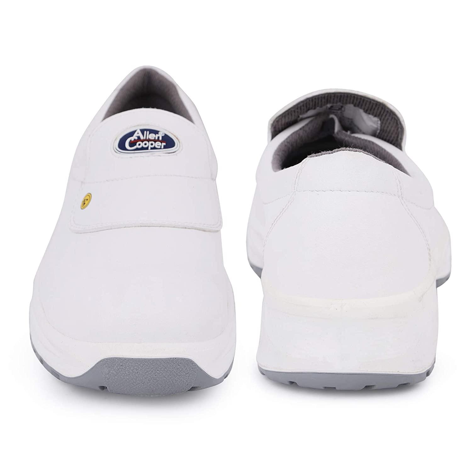 Allen Cooper AC-1442 Washable Microfiber Steel Toe Safety Shoes White_3