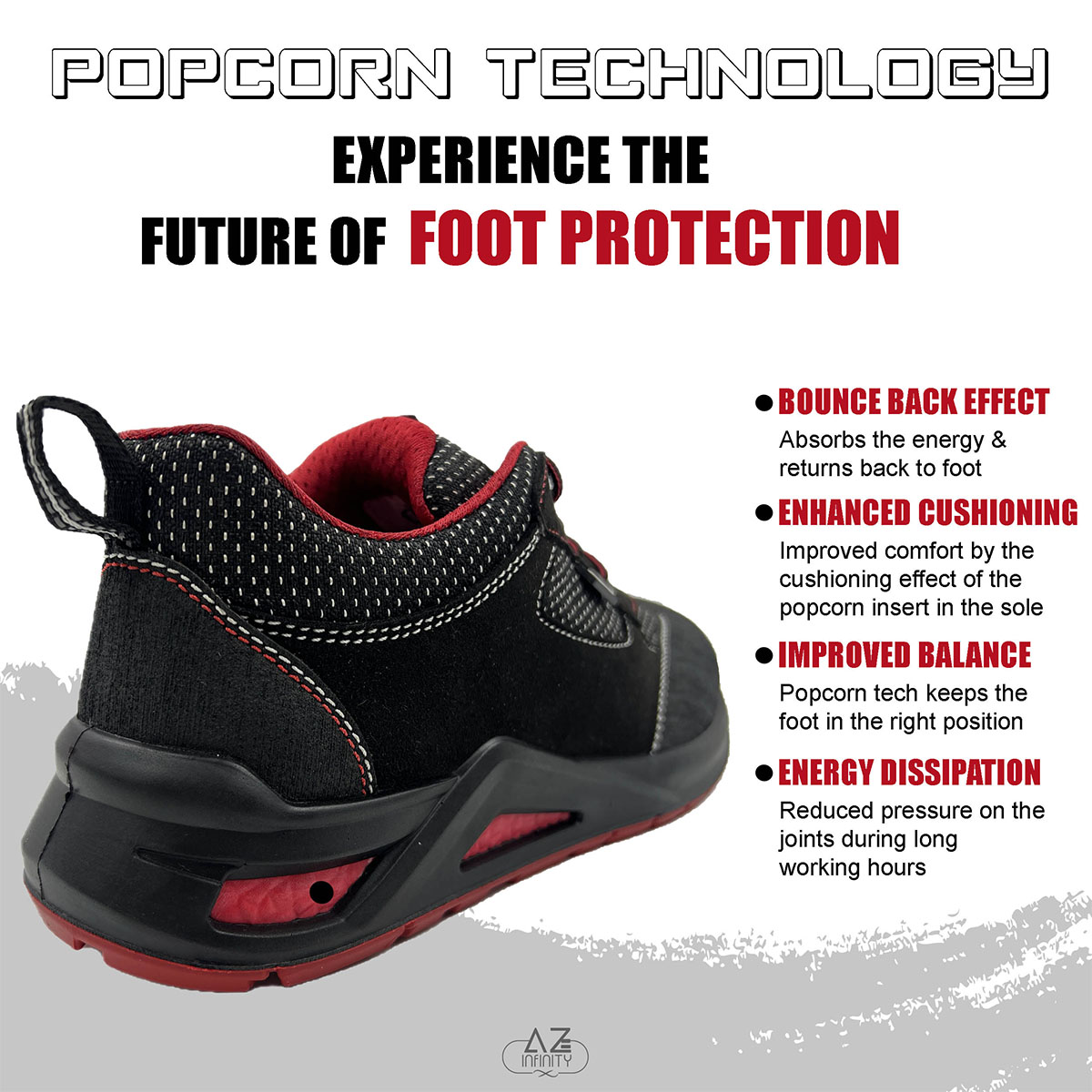 Allen Cooper 82413-ACM1697 Washable Microfiber Steel Toe Safety Shoes Black_2