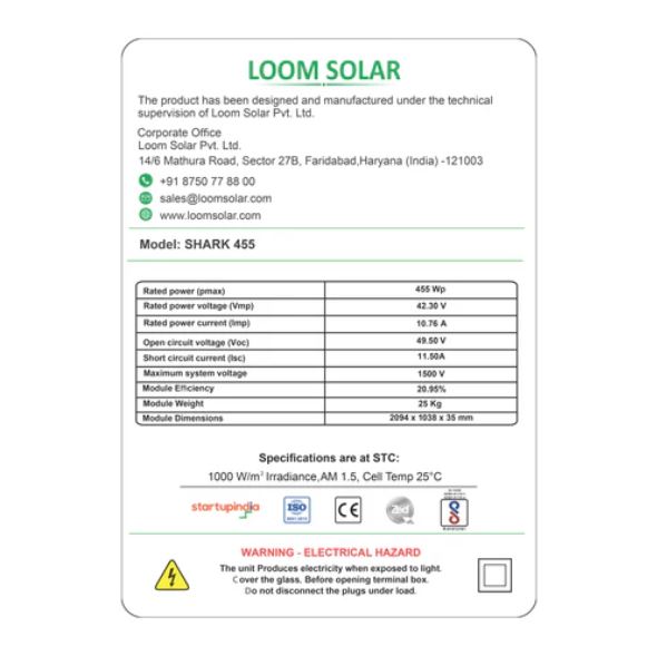 LOOM SOLAR 455 W Mono PERC Solar Panel_3