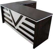 AULKI Reception Office Tables Brown and White Wooden_0