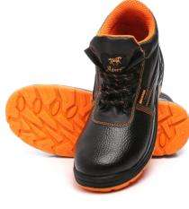Agarson Landrover CG Leather Steel Toe Safety Shoes Black and Orange_0