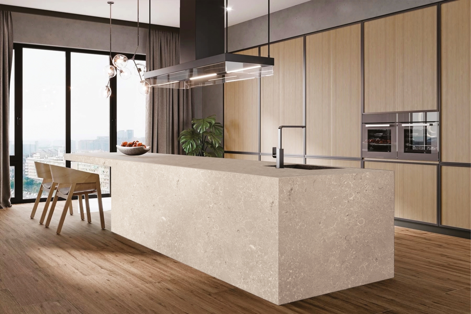 Camrola Cosmic Series Chroma Kafe Glossy Finish 3225 x 1625 mm Quartz Stone Slab_1