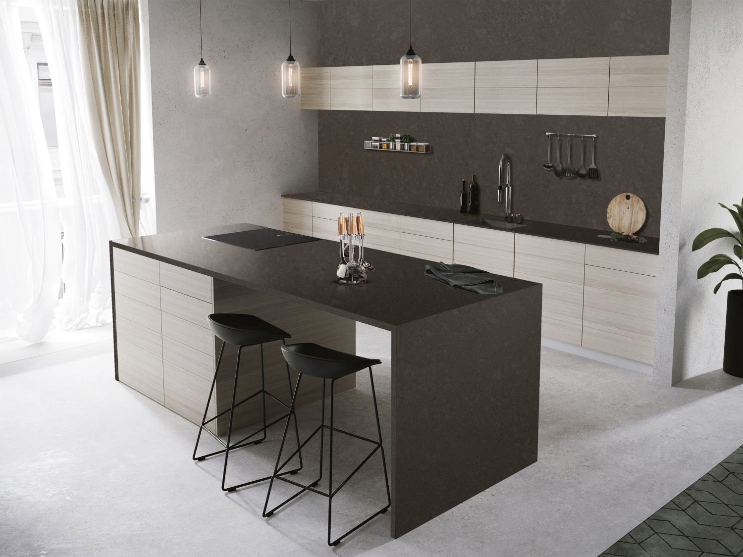 Camrola Cosmic Series Citilite Matt Finish 3475 x 1975 mm Quartz Stone Slab_1