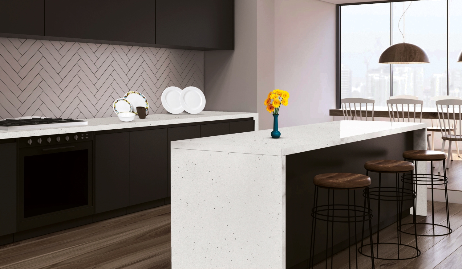 Camrola Cosmic Series Concreto Matt Finish 3225 x 1625 mm Quartz Stone Slab_1