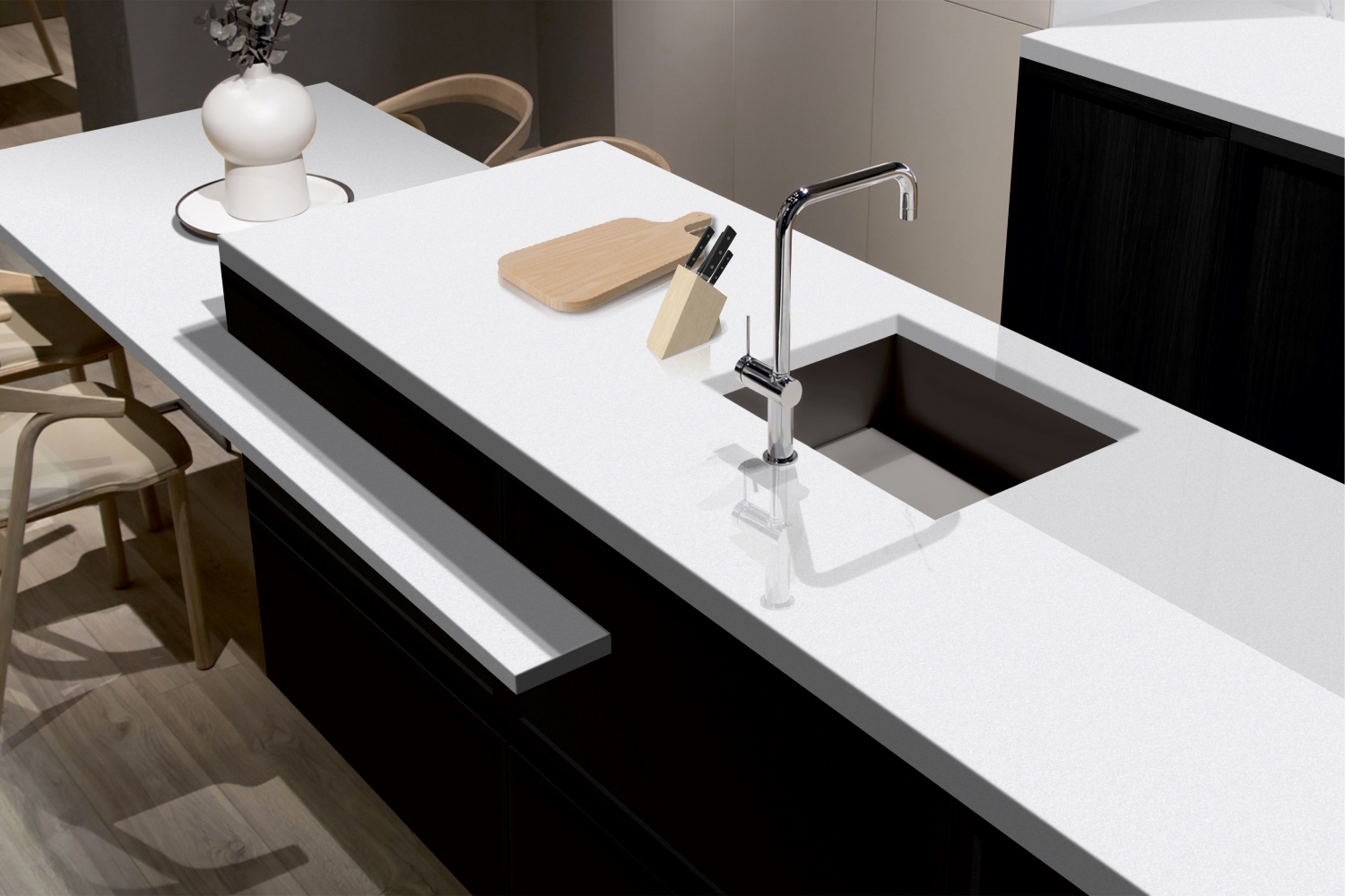 Camrola Cosmic Series Dove White Matt Finish 3225 x 1625 mm Quartz Stone Slab_1