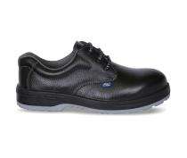 Allen Cooper AC-1143 Buff Fine Printed Leather Steel Toe Safety Shoes Black_0