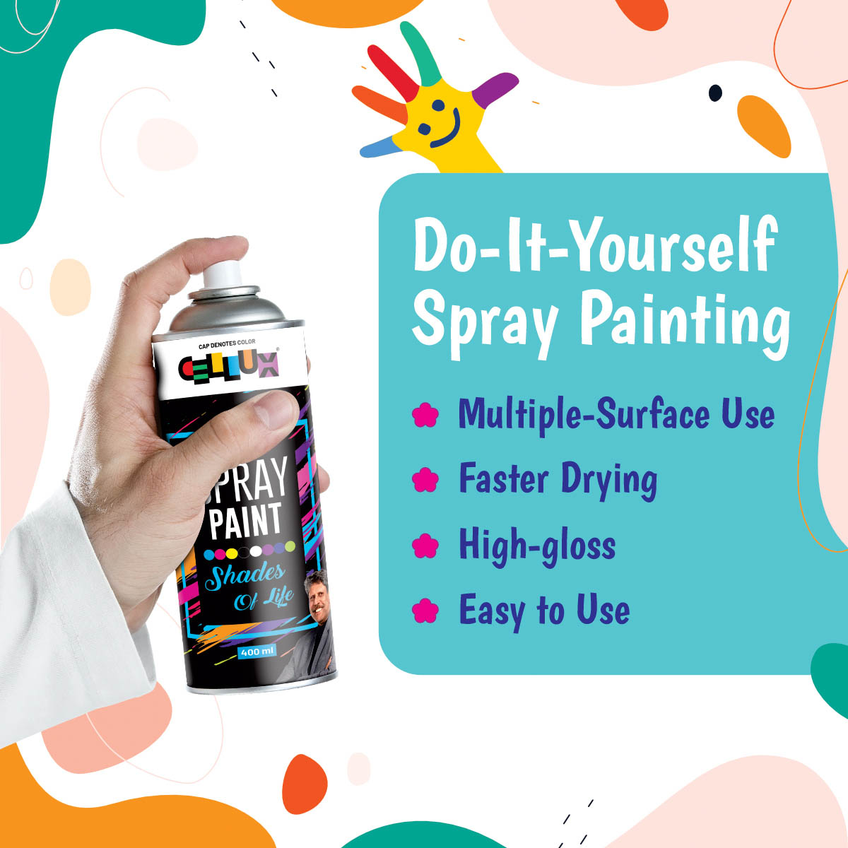 CELLUX CLX-SP-104-12 Spray Paint 400 mL Matt Black_2