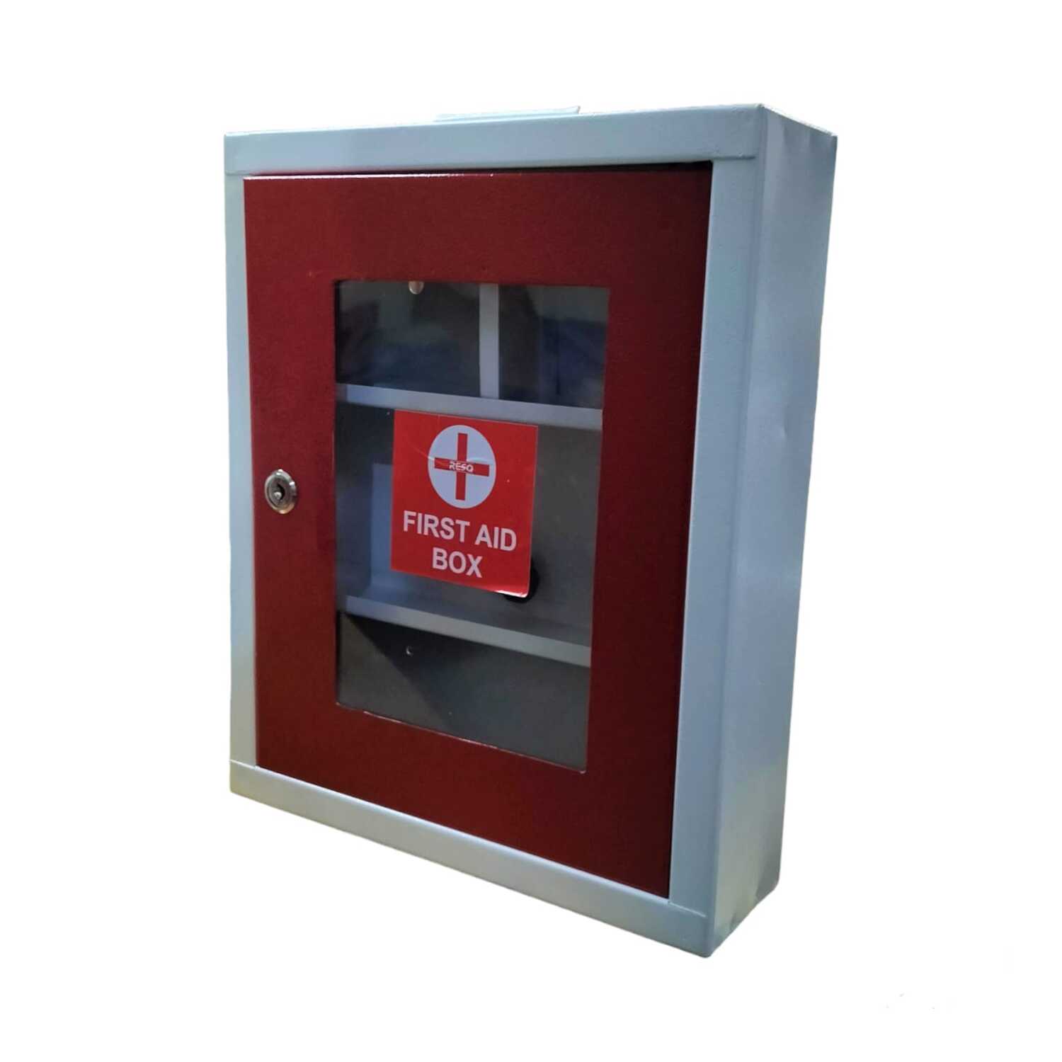 RESQ Industrial 13 x 11 x 3 inch White and Red First Aid Box_1