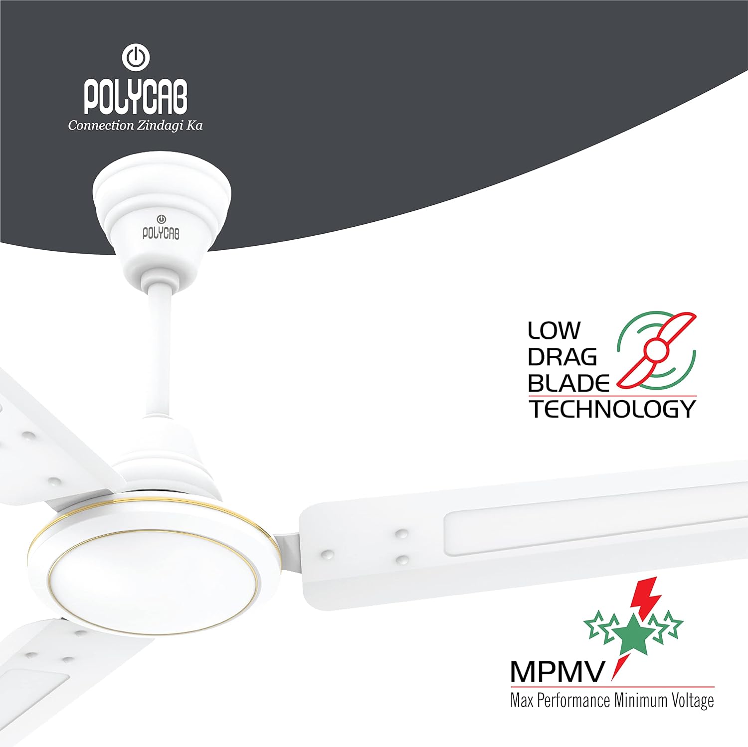 Polycab Nippy 1200 mm 3 Blades 52 W White Ceiling Fans_1
