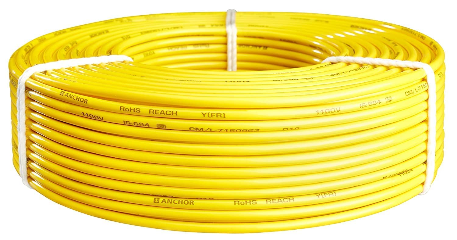 ANCHOR 4 sqmm Advance FR Electric Wire Yellow 90 m_1